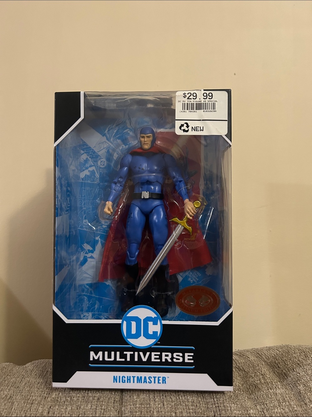 DC Nightmaster Action Figure - Blue Costume with Red Cape